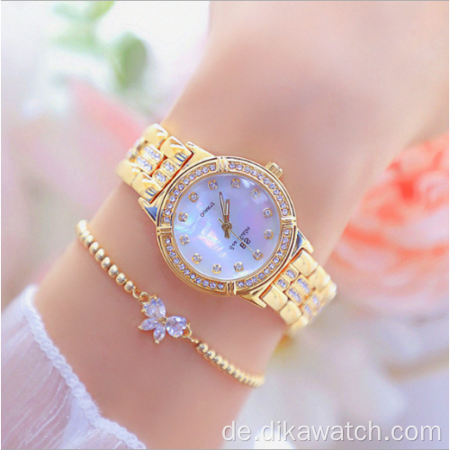 BS Bee Schwester 1338 Diamant Frauen Luxusmarke Uhr Gold Uhr Armbanduhren Für Frauen 2021 Strass Elegante Damenuhren